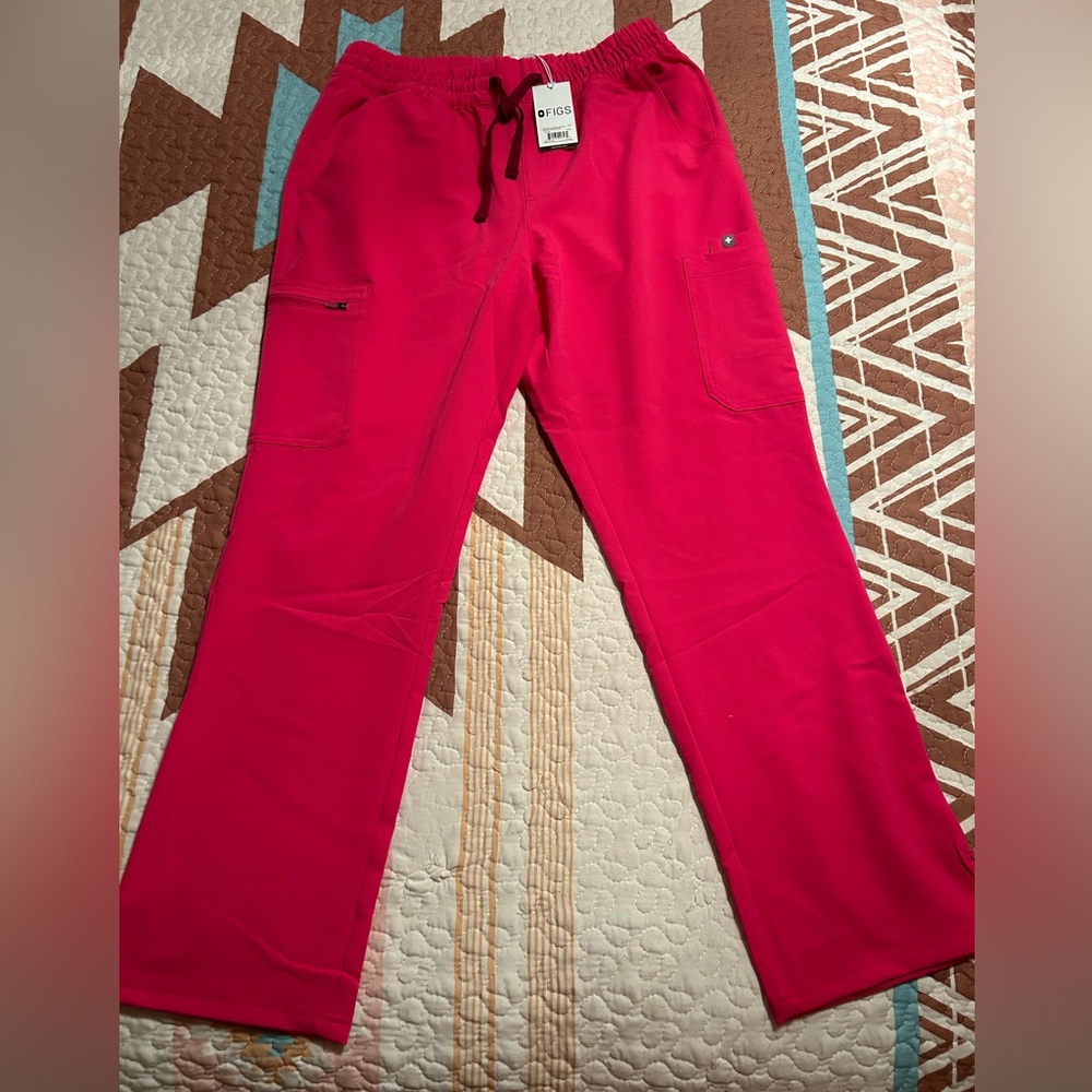 Figs Hot Pink Relaxed Scrub Pants